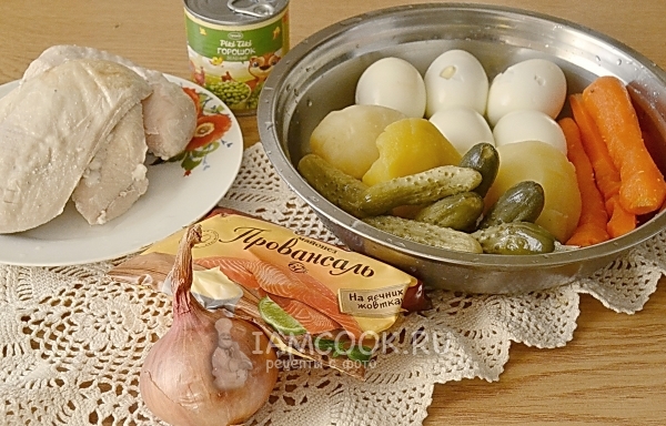 Ингредиенты для салата «Два сердца»