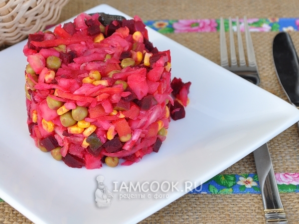 Фото винегрета с квашеной капустой