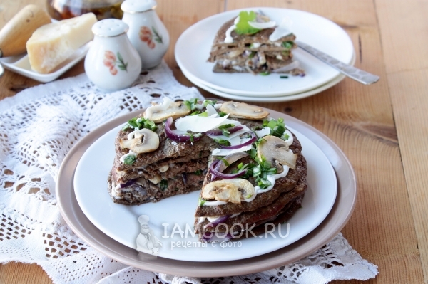 Рецепт печеночного торта с грибами