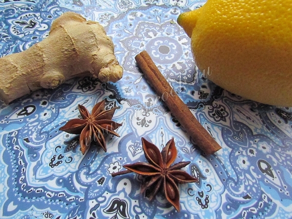 Ингредиенты для имбирного чая