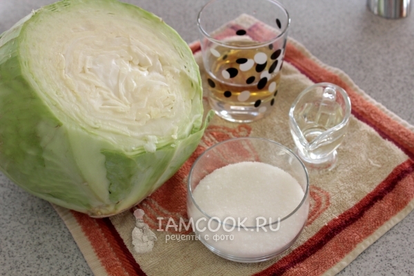 Ингредиенты для приготовления капусты с уксусом