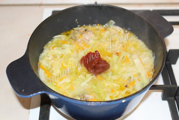 тушение утки с капустой