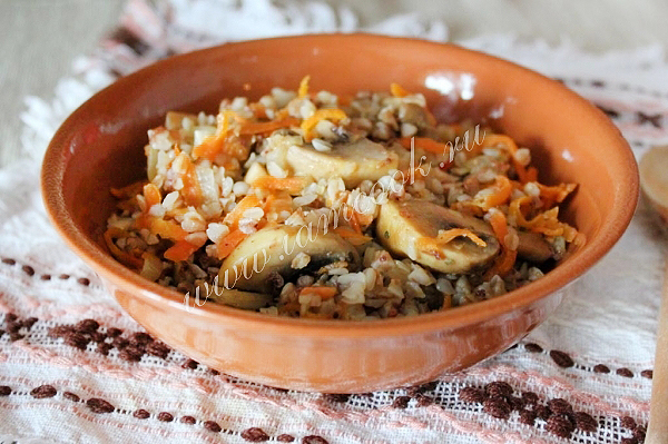 Гарнир из гречки с шампиньонами