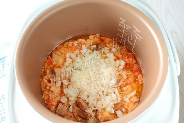 Тушение овощей с мясом в мультиварке