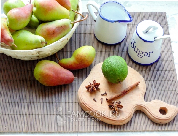 Ингредиенты для груш в сиропе на зиму