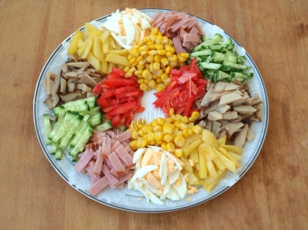 Фото ингредиентов для салата Радуга