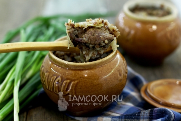 Фото гречки с мясом в горшочке