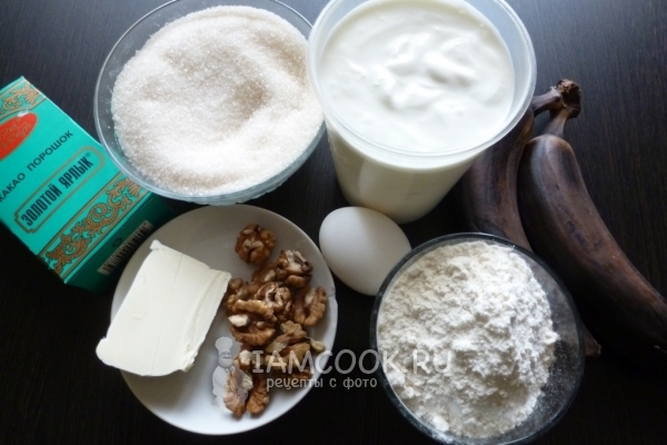 Ингредиенты для бананового кекса