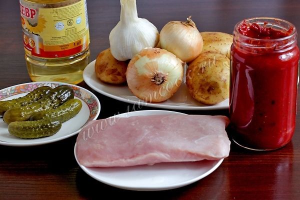 Ингредиенты для азу из свинины