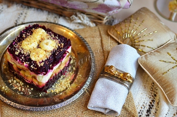 Рецепт салата принчипесса из свеклы и банана