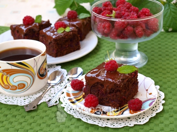 Рецепт брауни с малиной