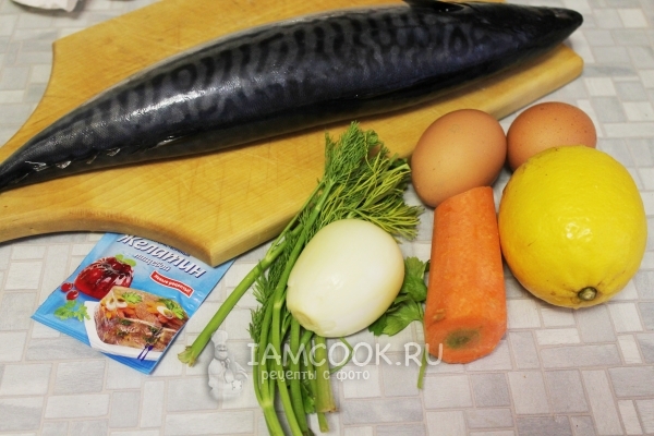 Ингредиенты для заливного из скумбрии