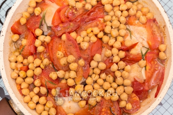 Рецепт курицы с нутом и помидорами