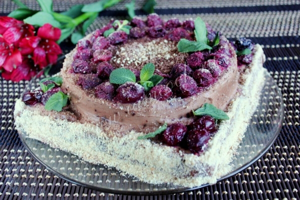 Рецепт шоколадного торта с вишней
