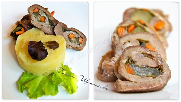 Рулетики свиные с начинкой