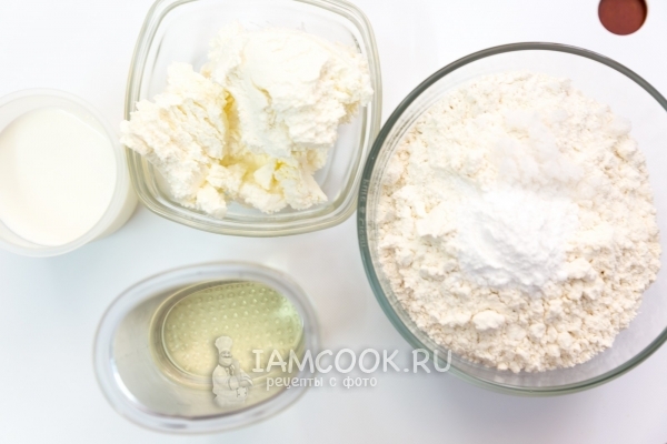 Ингредиенты для пирога на творожном тесте «Спираль»
