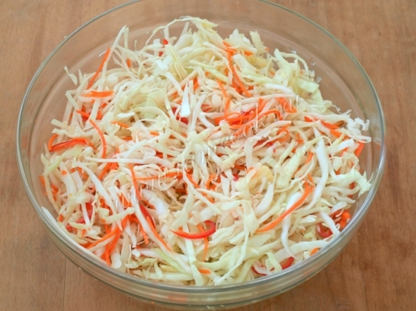 Перемешать овощи