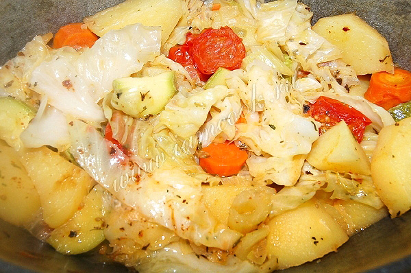 Вкусное постное рагу из овощей