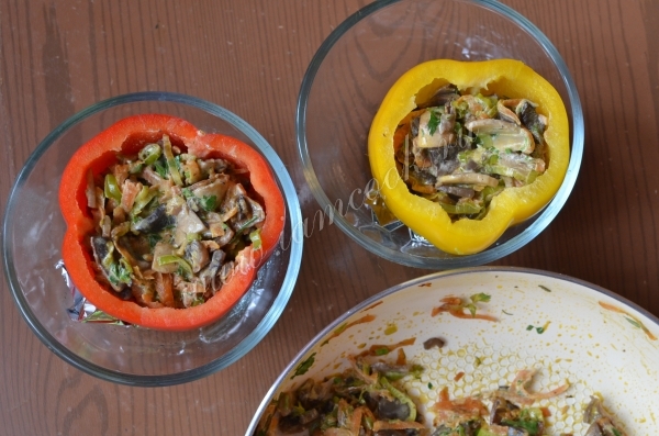 Фаршируем перец грибами