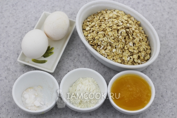 Ингредиенты для овсяного печенья без масла