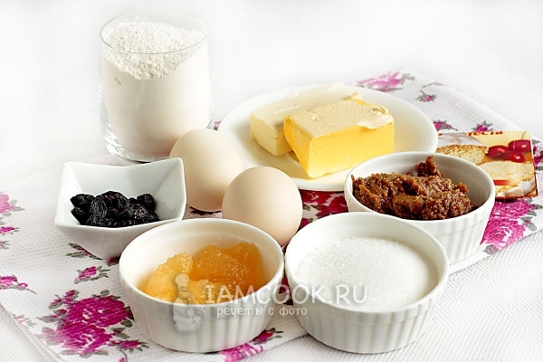 Ингредиенты для медовых кексов