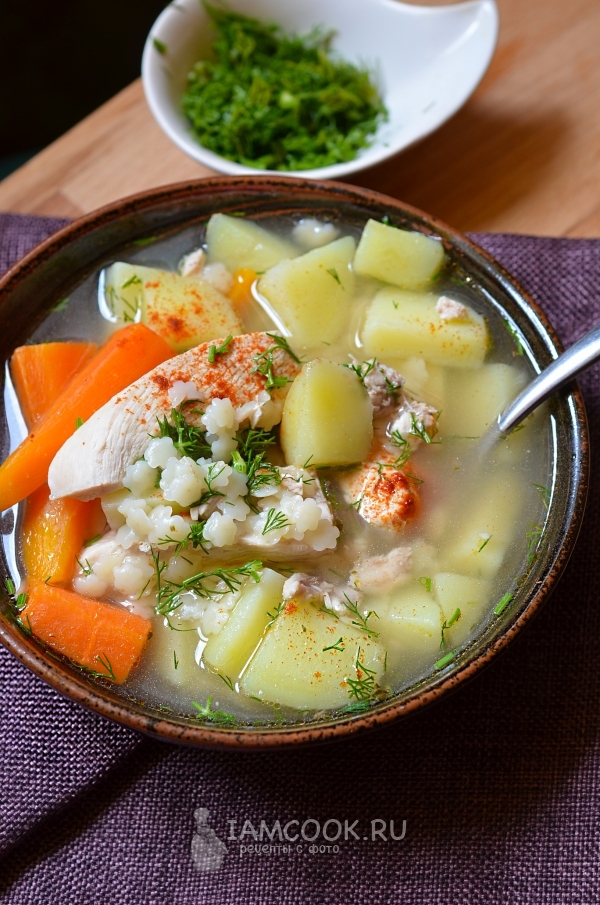 Готовый суп из куриной грудки