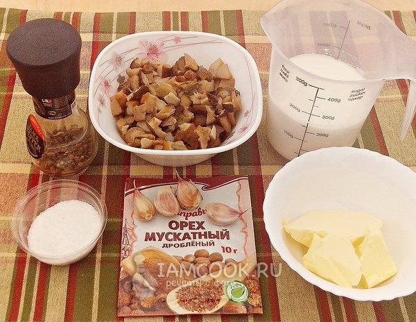 Ингредиенты для сливочно-грибного соуса