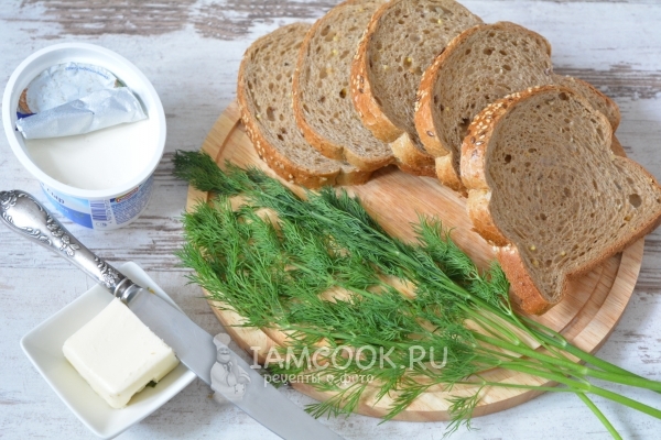 Ингредиенты для полосатых бутербродов