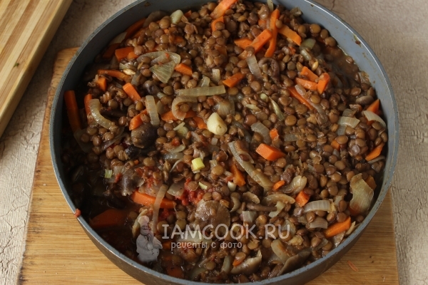 Положить чечевицу