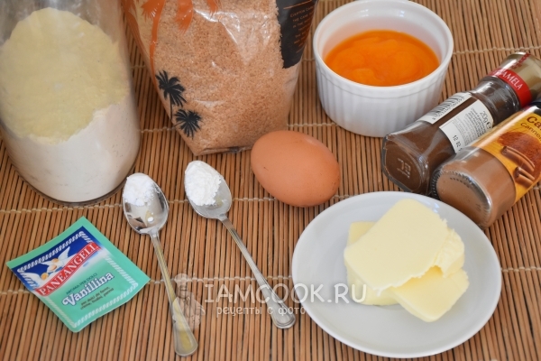 Ингредиенты для пряного тыквенного печенья