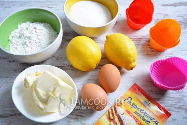 Ингредиенты для лимонных кексов