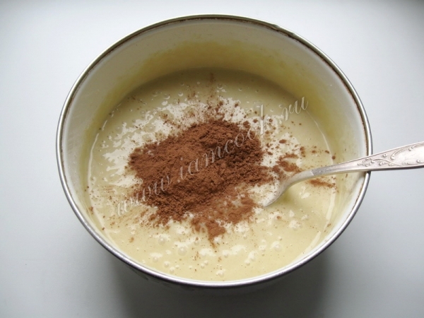 Добавить какао порошок