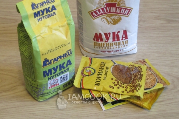 Ингредиенты для индийских лепешек Пудла