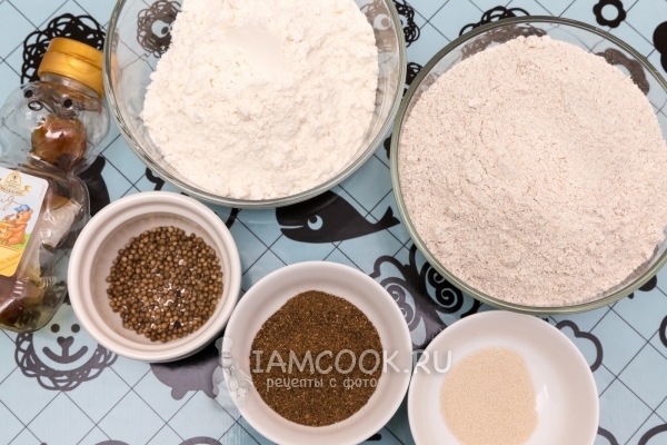 Ингредиенты для домашнего Бородинского хлеба