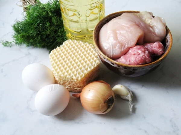 Ингредиенты для котлет в вафлях