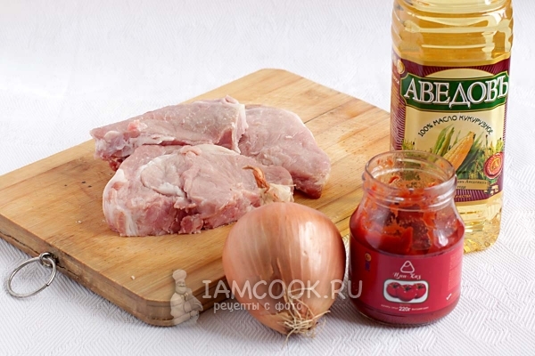 Ингредиенты для поджарки из свинины