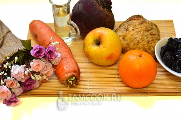 Ингредиенты для салата «Щётка» с апельсинами