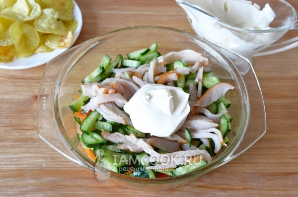 Выложили в тарелку ложку майонеза