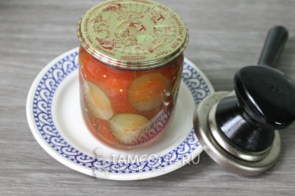 Рецепт огурцов в томатной заливке на зиму