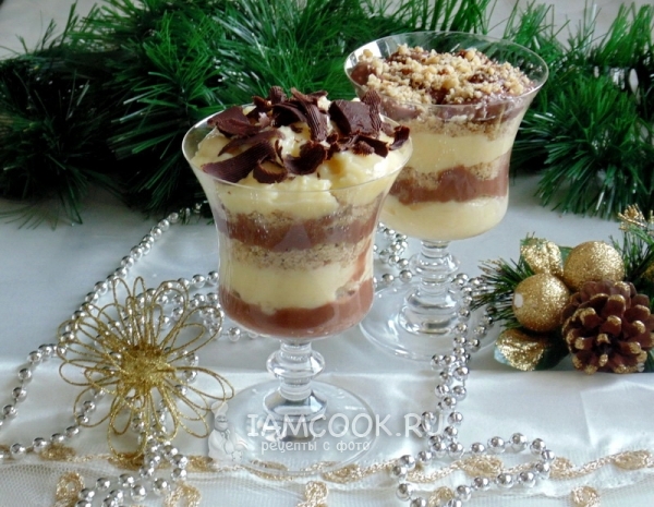 Фото шоколадно-ванильного десерта