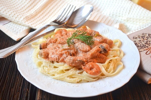 Рецепт пасты с морепродуктами