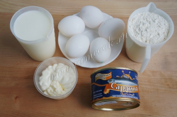 Ингредиенты для рыбного пирога