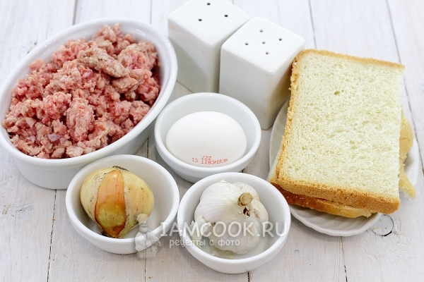 Ингредиенты для котлет из свиного фарша