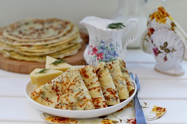 фото блинов с сыром и зеленью