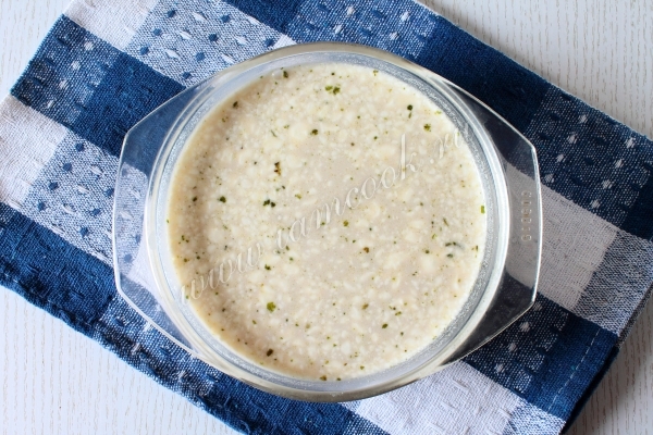 Сметана в овощном бульоне