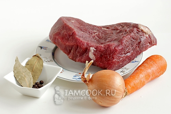 Ингредиенты для отварной говядины