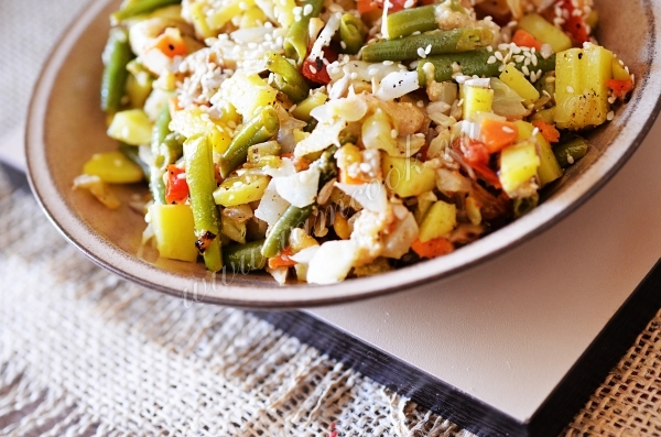 Готовим рагу с кунжутной пастой