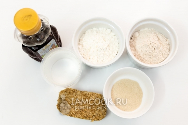 Ингредиенты для багетов из цельнозерновой муки