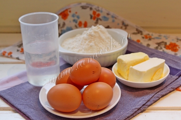 Ингредиенты для заварных колец с творогом