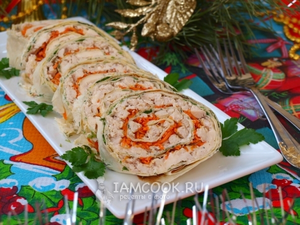 Рецепт рулета из лаваша с курицей